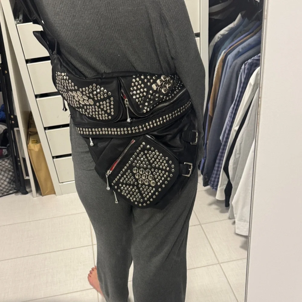 Black Studded Crossbody Bag - Picture 2 of 12